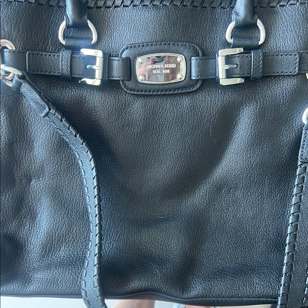 Michael Kors Black Shoulder Bag with Textured Leather